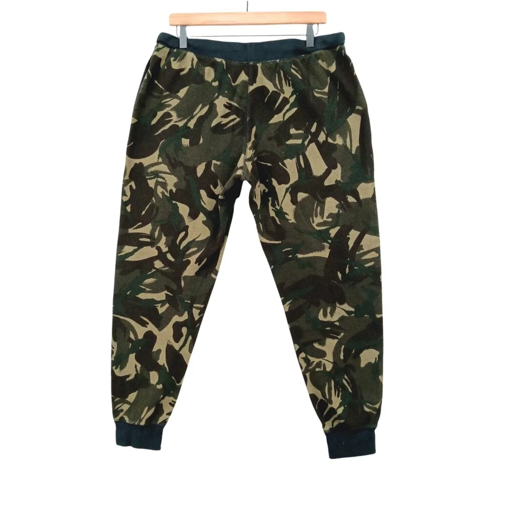 Polo Ralph Lauren Jogger Pants‎ Mens Large 33x28 Camo Waffle Knit Lounge Sleep